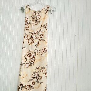Vintage Maxi Tie Waist Semi-Sheer Floral Dress